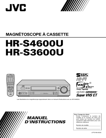 Manuel du propriétaire | JVC HR-S4600U Manuel utilisateur | Fixfr