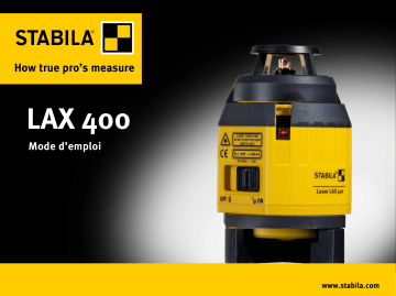 Stabila LAX 400 Point et ligne laser Manuel utilisateur | Fixfr