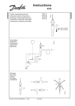 Danfoss KVS 15-35 Guide d'installation