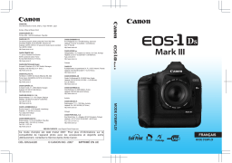 Canon EOS 1Ds Mark III Mode d'emploi