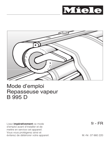 Manuel du propriétaire | Miele B 995D Manuel utilisateur | Fixfr