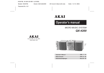 Manuel du propriétaire | Akai QX4200 Manuel utilisateur | Fixfr