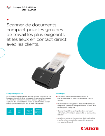 Manuel du propriétaire | Canon DR-C240 Manuel utilisateur | Fixfr