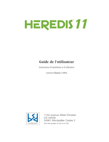 11 Pro Windows | Mode d'emploi | Heredis 11 Classic Windows Manuel utilisateur | Fixfr