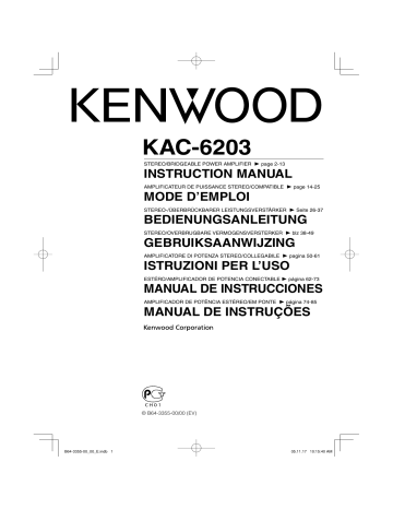 Manuel du propriétaire | Kenwood KAC-6203 Manuel utilisateur | Fixfr