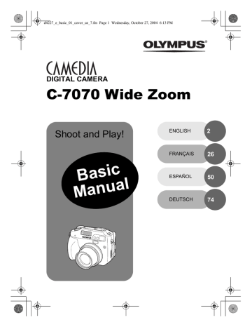 Olympus C7070 Wide Zoom Manuel utilisateur | Fixfr