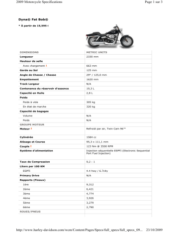 Manuel du propriétaire | HARLEY-DAVIDSON DYNA FAT BOB Manuel utilisateur | Fixfr