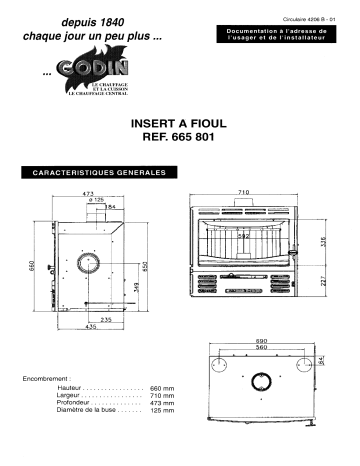 Manuel du propriétaire | Godin 665801 INSERT A FIOUL Manuel utilisateur | Fixfr