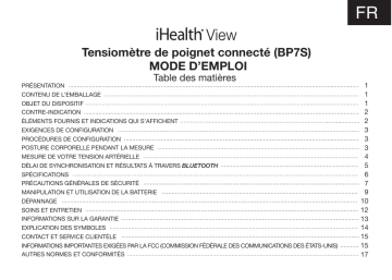 iHealth View BP7S Blood pressure monitor Manuel utilisateur | Fixfr