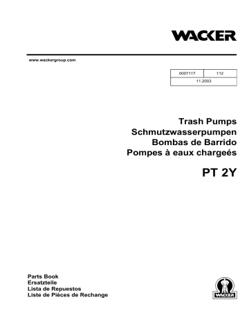 Wacker Neuson PT2Y Self Priming Trash Pump Manuel utilisateur | Fixfr