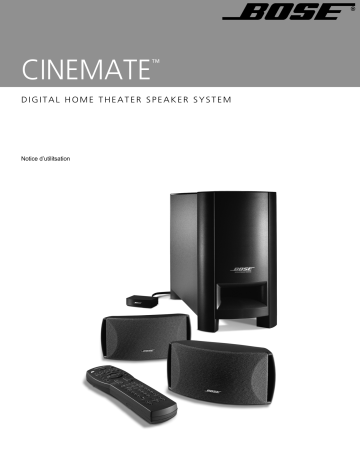 Manuel du propriétaire | Bose SYSTEME NUMERIQUE D ENCEINTES HOME CINEMA CINEMATE Manuel utilisateur | Fixfr