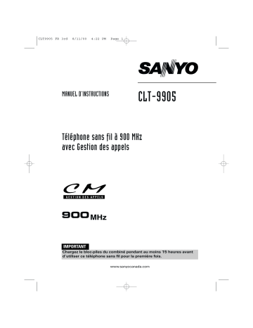 Manuel du propriétaire | Sanyo CLT-9905 Manuel utilisateur | Fixfr