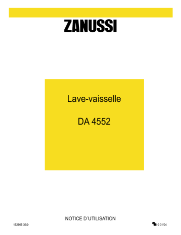 Manuel du propriétaire | Zanussi DA4552 Manuel utilisateur | Fixfr