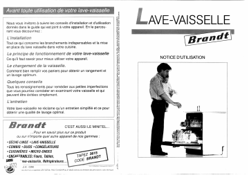 Manuel du propriétaire | Brandt LVH329 Manuel utilisateur | Fixfr