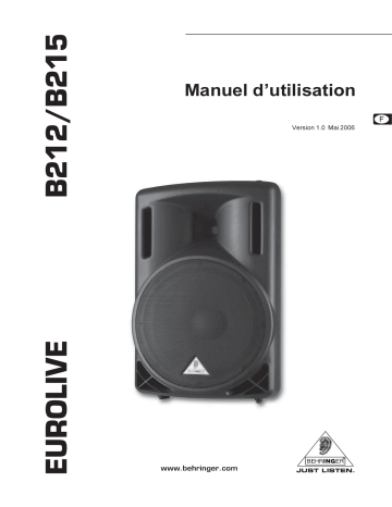 Manuel du propriétaire | Behringer B215 Manuel utilisateur | Fixfr