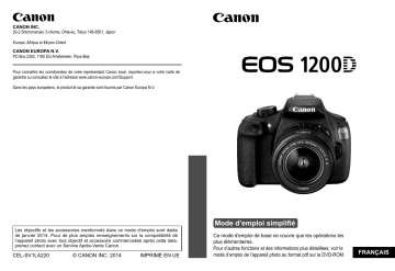 Canon EOS 1200D Mode d'emploi | Fixfr