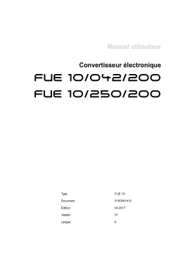Wacker Neuson FUE 10/042/200 Stationary Frequency Converter Manuel utilisateur