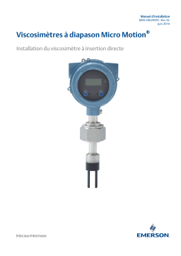 Micro Motion Densimètres à diapason-FORK VSCOSITY METER Manuel utilisateur