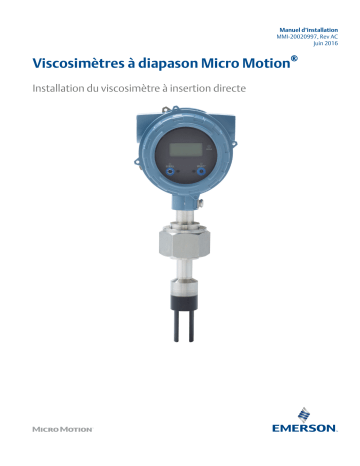 Mode d'emploi | Micro Motion Densimètres à diapason-FORK VSCOSITY METER Manuel utilisateur | Fixfr