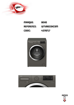 Beko WTV8633XC0MWTV 6731 B0WTV6532XWOWTV7732XW1WTV8632XCXWTV9712BS0WWTV9734XC0M Manuel utilisateur