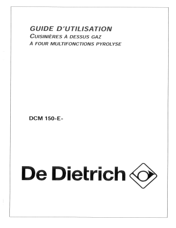 Manuel du propriétaire | De Dietrich DCM150XE1 Manuel utilisateur | Fixfr