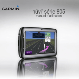 Garmin Nüvi 805 Manuel utilisateur