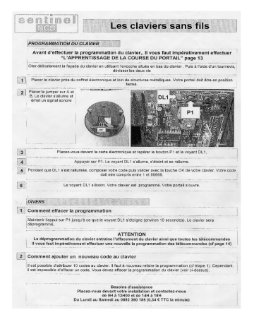 Manuel du propriétaire | SENTINEL SCS CLAVIER SANS FIL PRO Manuel utilisateur | Fixfr