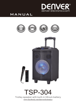 Denver TSP-304 8” Bluetooth trolley speaker Manuel utilisateur