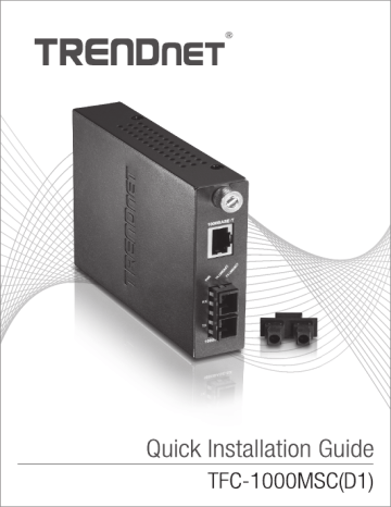 Trendnet RB-TFC-1000MSC Intelligent 1000Base-T to 1000Base-SX Multi-Mode SC Fiber Converter Manuel utilisateur | Fixfr