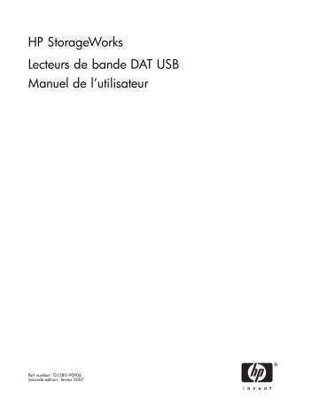 Manuel du propriétaire | HP STORAGEWORKS DAT 40 USB TAPE DRIVE Manuel utilisateur | Fixfr