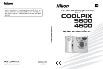 Coolpix E4600 | Mode d'emploi | Nikon Coolpix E5600 Manuel utilisateur | Fixfr