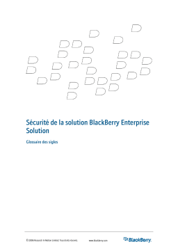 Glossaire BlackBerry Enterprise Solution + AI Chat