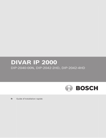 Manuel du propriétaire | Bosch DIVAR IP 2000 Manuel utilisateur | Fixfr