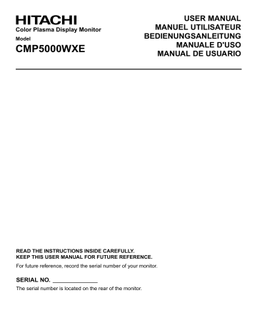 Manuel du propriétaire | Hitachi CMP5000WXE Manuel utilisateur | Fixfr