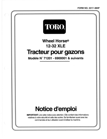 Toro 12-32XL Lawn Tractor Riding Product Manuel utilisateur | Fixfr