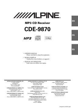 Alpine CDE-9870 Manuel utilisateur