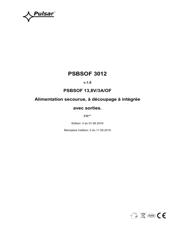 Mode d'emploi | Pulsar PSBSOF3012 - v1.0 Manuel utilisateur | Fixfr