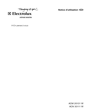 Manuel du propriétaire | ARTHUR MARTIN ACN30311W Manuel utilisateur | Fixfr