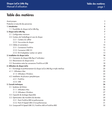 Manuel du propriétaire | LaCie Little Big Disk Manuel utilisateur | Fixfr