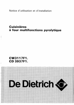 De Dietrich CD3937F1 Manuel utilisateur