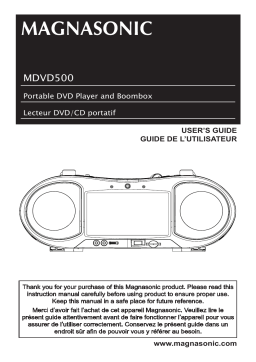 Magnasonic MAG-MDVD500 Portable CD/DVD Player Boombox Manuel utilisateur