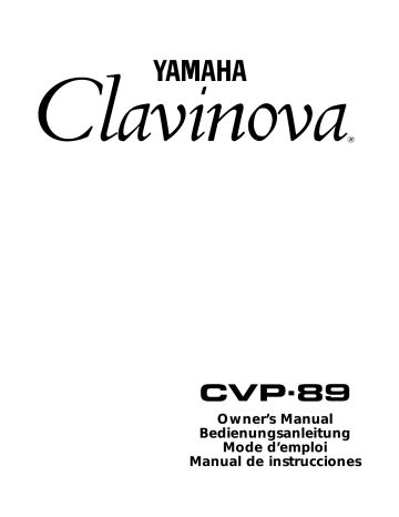 Manuel du propriétaire | Yamaha CVP-89 Manuel utilisateur | Fixfr