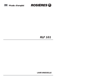 Manuel du propriétaire | ROSIERES RLF58 BIP Manuel utilisateur | Fixfr