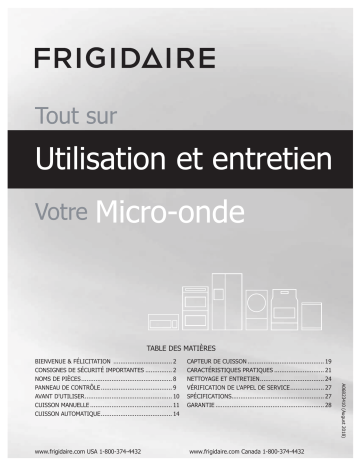 Manuel du propriétaire | Frigidaire UMV1422US Manuel utilisateur | Fixfr