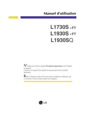 LG L1930BSFT Manuel du propriétaire | Fixfr