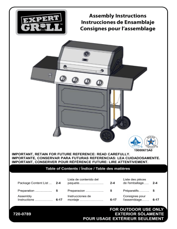Manuel du propriétaire | EXPERT GRILL 720-0789 grill Manuel utilisateur | Fixfr