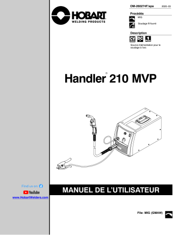 Manuel du propriétaire | HobartWelders HANDLER 210 MVP Manuel utilisateur | Fixfr