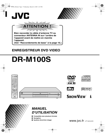 Manuel du propriétaire | JVC DR-M100SEF Manuel utilisateur | Fixfr