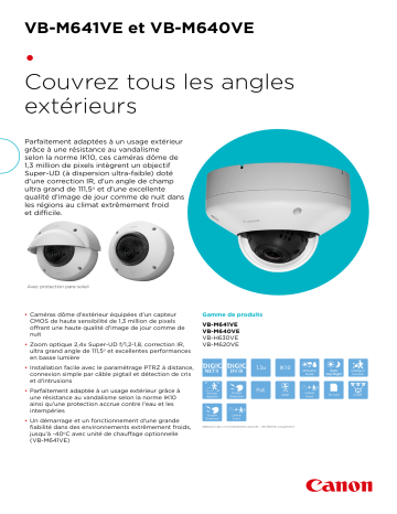 Manuel du propriétaire | Canon VB-M641VE/VB-M640VE Manuel utilisateur | Fixfr