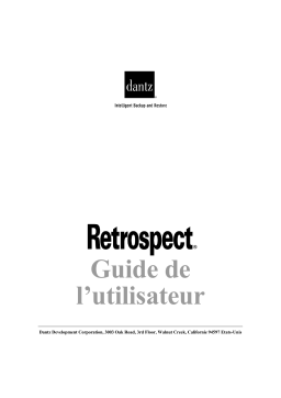 Retrospect pour Mac 6.0 Mode d'emploi